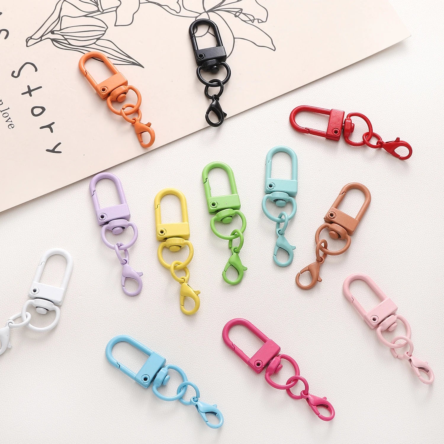 Swivel Clasp Buckle Keychain with Mini Lobster Hook