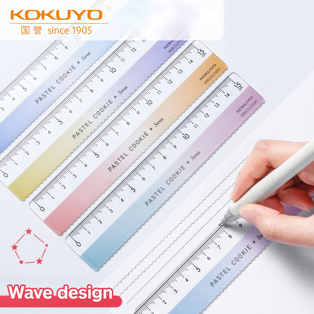 KOKUYO Pastel Cookie Clear Sky Collection 15cm Ruler