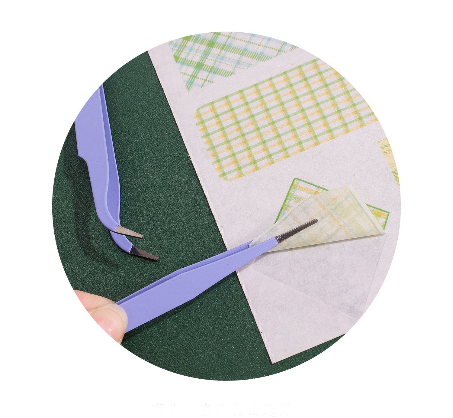 Macaron Tweezer Set Pastel Colors Straight and Elbow Tweezer