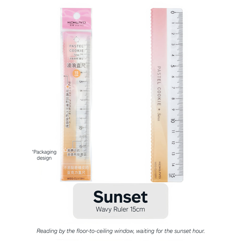 KOKUYO Pastel Cookie Clear Sky Collection 15cm Ruler