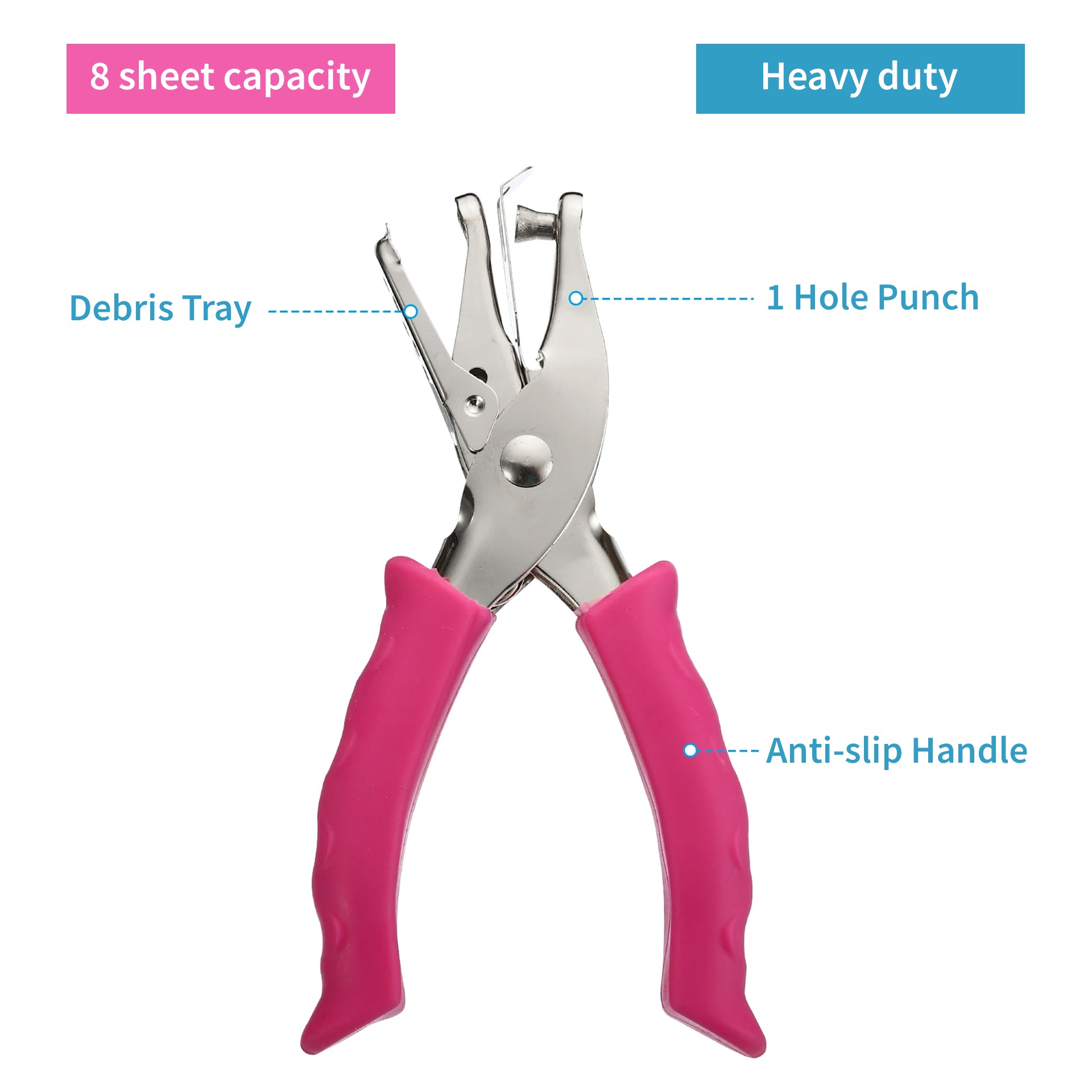 Single Hole Punch Heavy Duty with Anti-slip Rubber Handle
