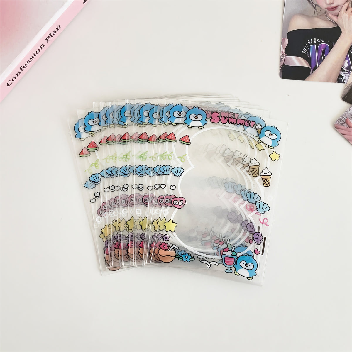 Cute Deco Border Plastic Sleeves for Kpop Photocards