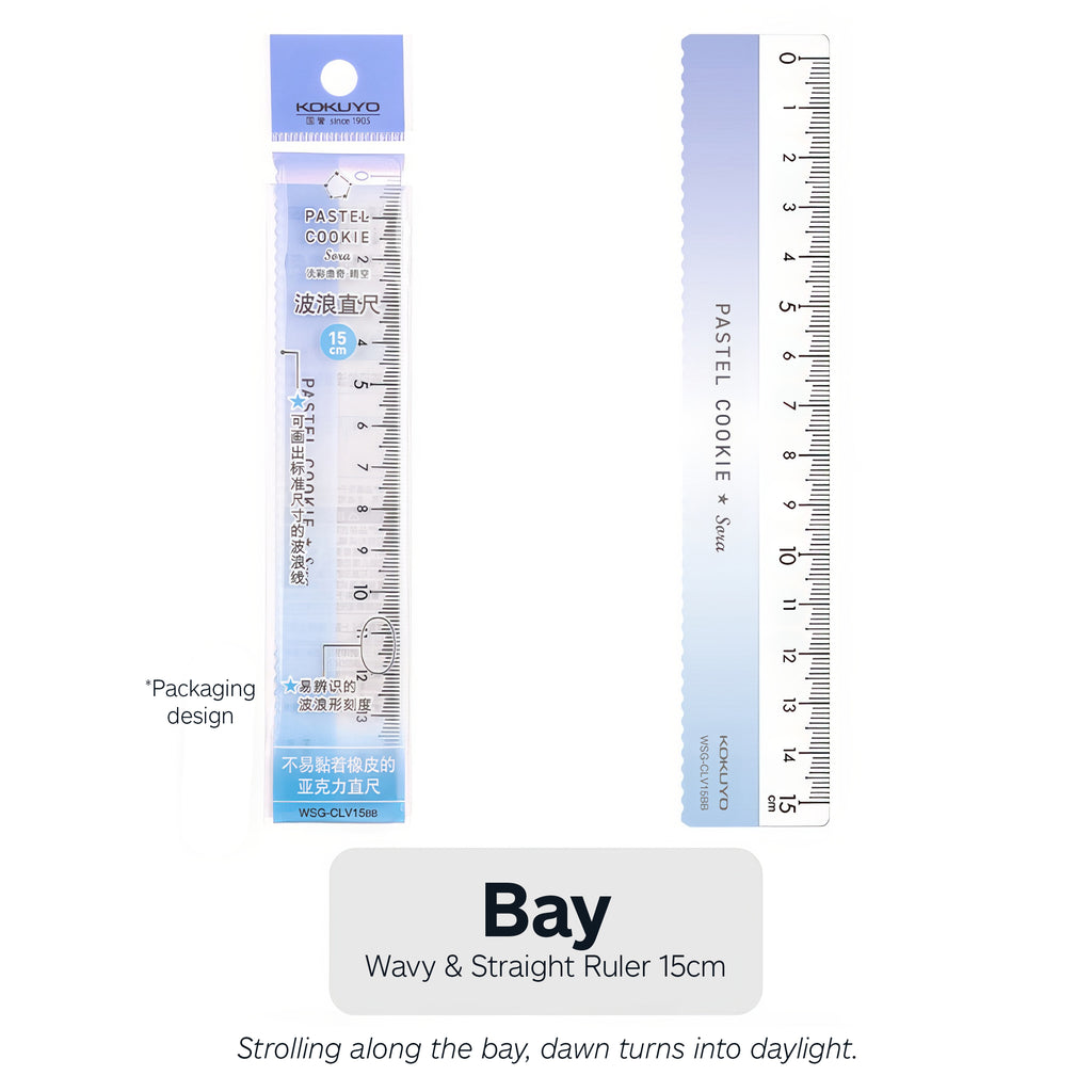 KOKUYO Pastel Cookie Clear Sky Collection 15cm Ruler