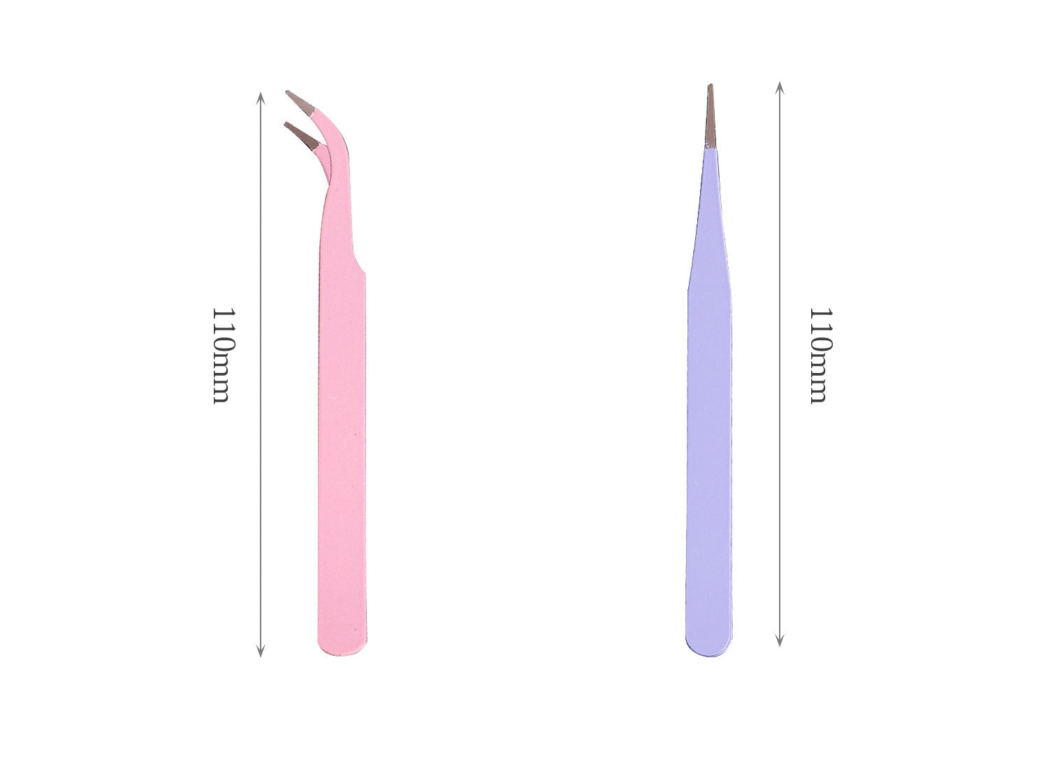 Macaron Tweezer Set Pastel Colors Straight and Elbow Tweezer