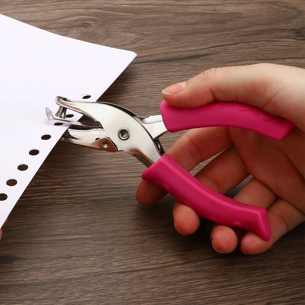 Single Hole Punch Heavy Duty with Anti-slip Rubber Handle