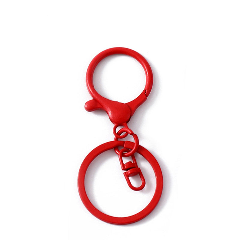 Colored Keychain Split Key Ring with Lobster Hook 30mm
