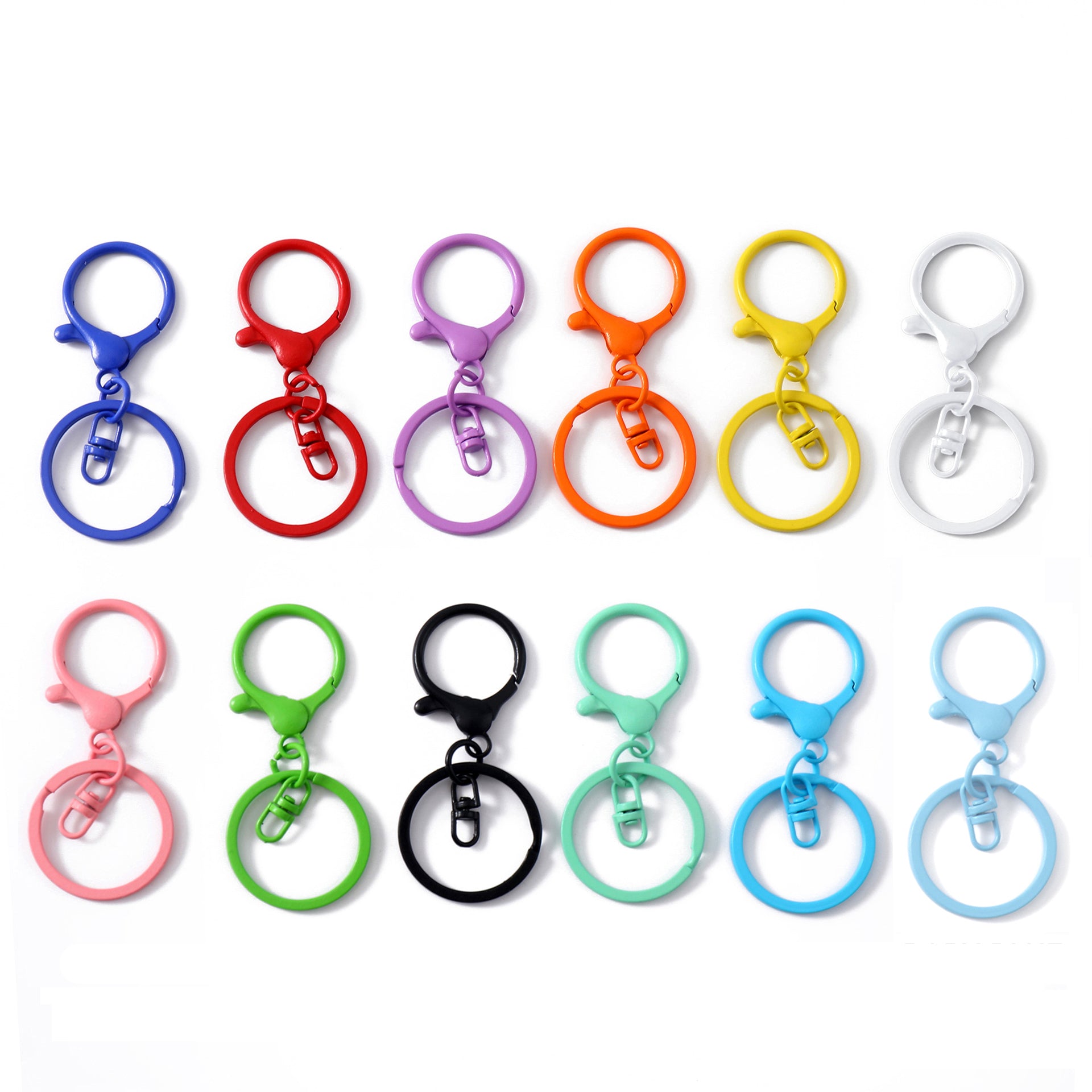 Colored Keychain Split Key Ring with Lobster Hook 30mm