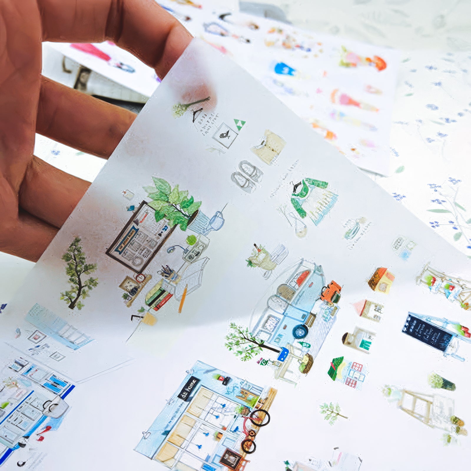 A4 Washi Sticker Sheets (Inkjet Printable) - 10 Sheets