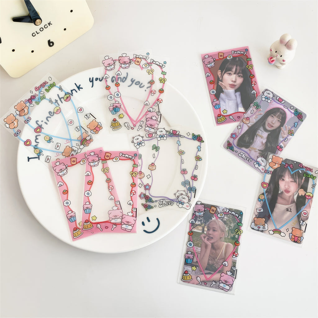 Cute Deco Border Plastic Sleeves for Kpop Photocards