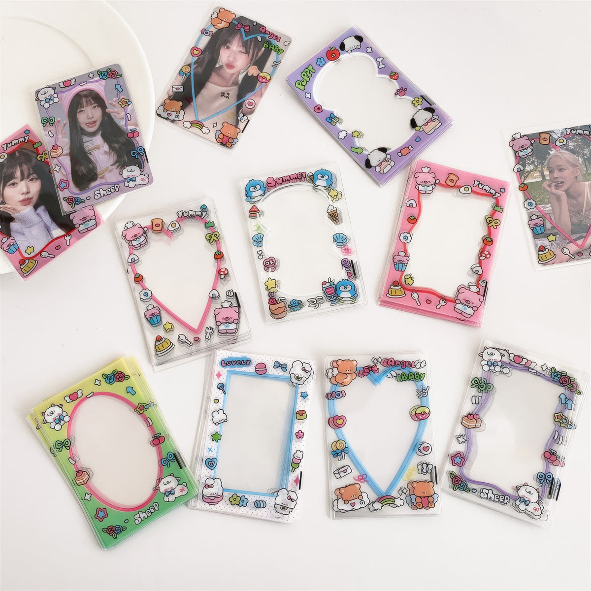 Cute Deco Border Plastic Sleeves for Kpop Photocards