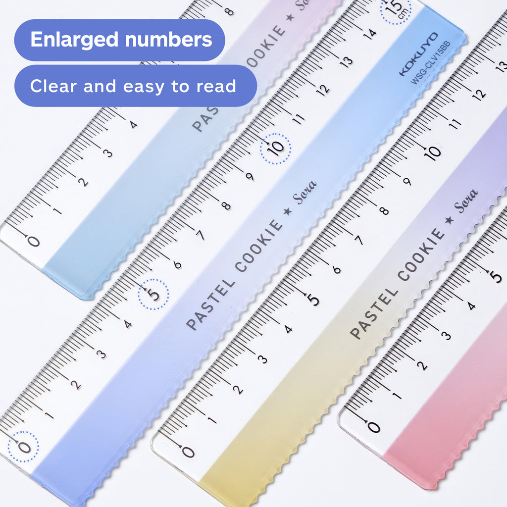 KOKUYO Pastel Cookie Clear Sky Collection 15cm Ruler