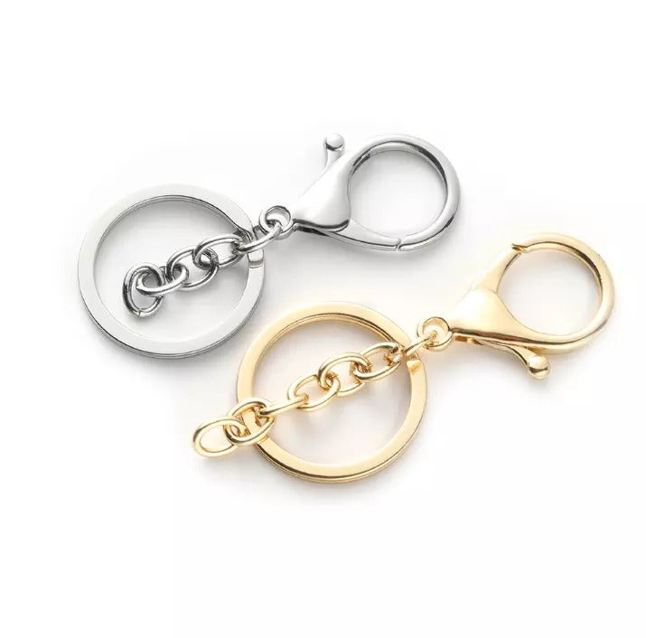 Keychain Split Key Ring with Lobster Hook 30mm