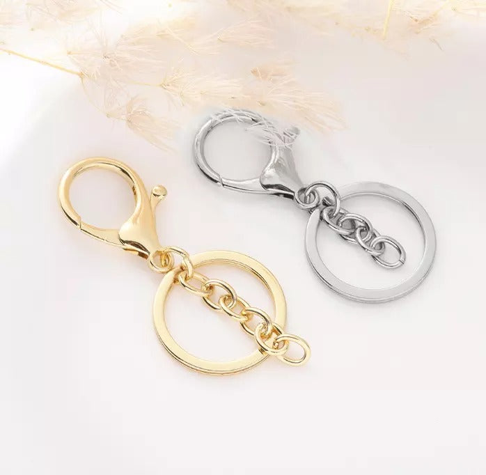 Keychain Split Key Ring with Lobster Hook 30mm