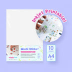 A4 Washi Sticker Sheets (Inkjet Printable) - 10 Sheets
