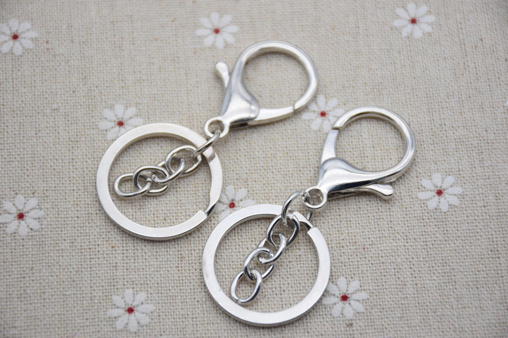 Keychain Split Key Ring with Lobster Hook 30mm