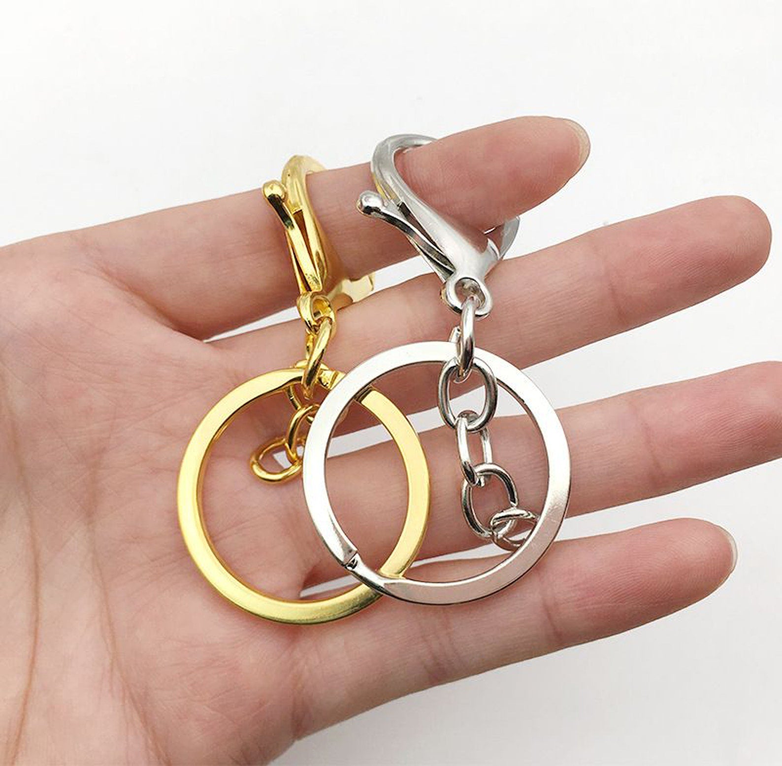 Keychain Split Key Ring with Lobster Hook 30mm