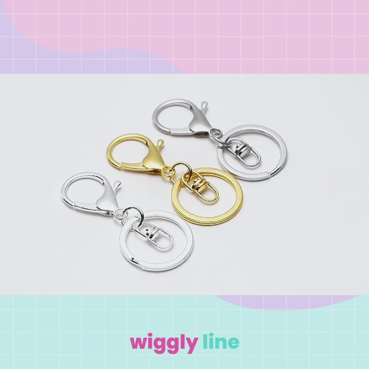 Keychain Split Key Ring with Lobster Hook 30mm