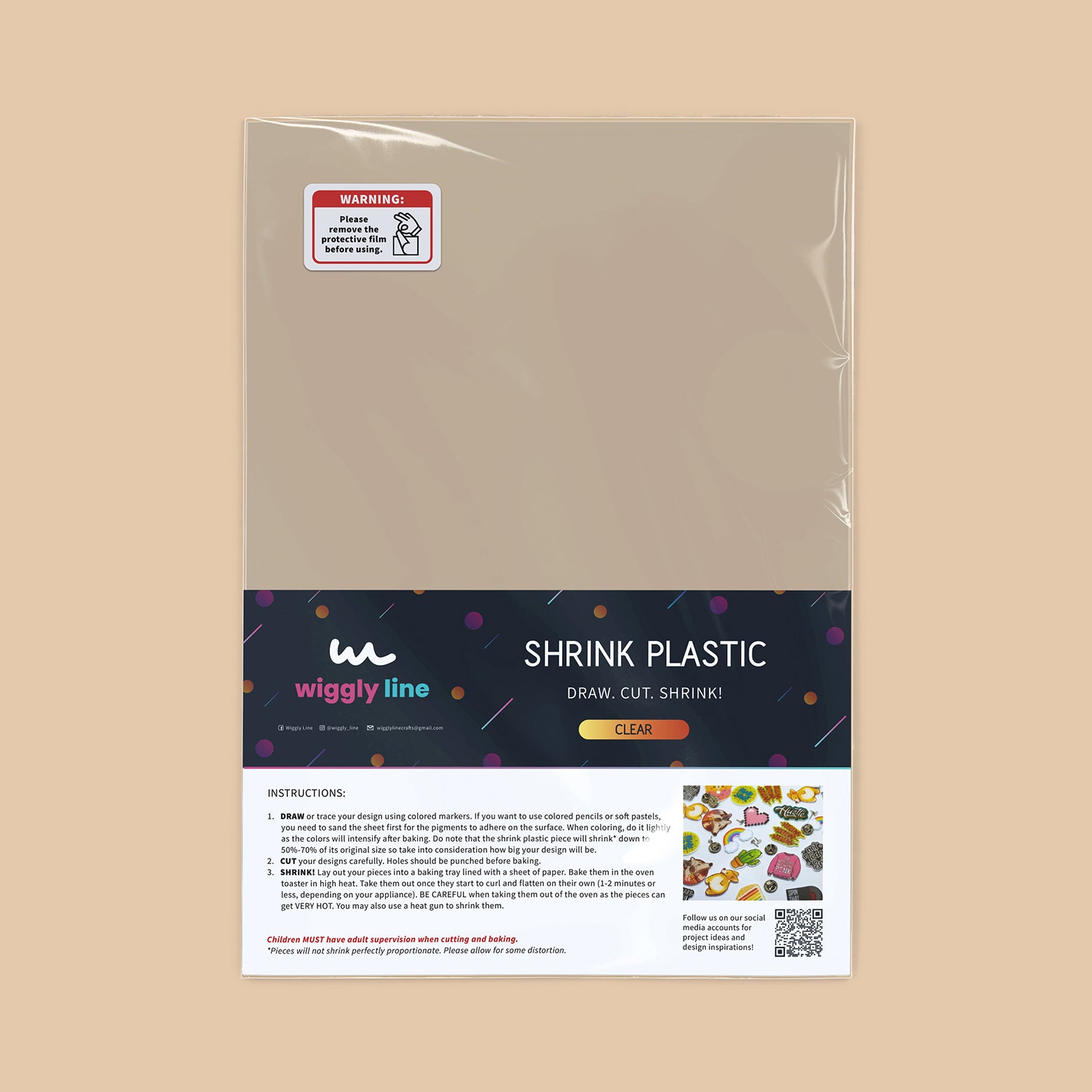 (5pcs) Shrink Plastic Sheets for DIY Projects (Shrinky Dinks)